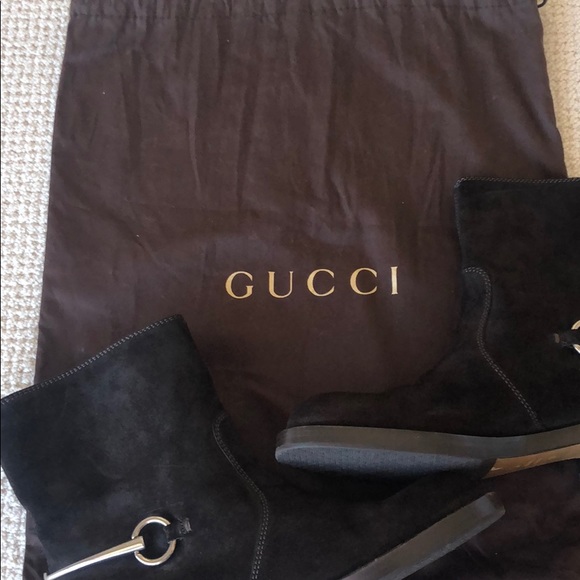 Gucci Susan Iconic Cocoa Suede Horse-bit Boots - Picture 4 of 4